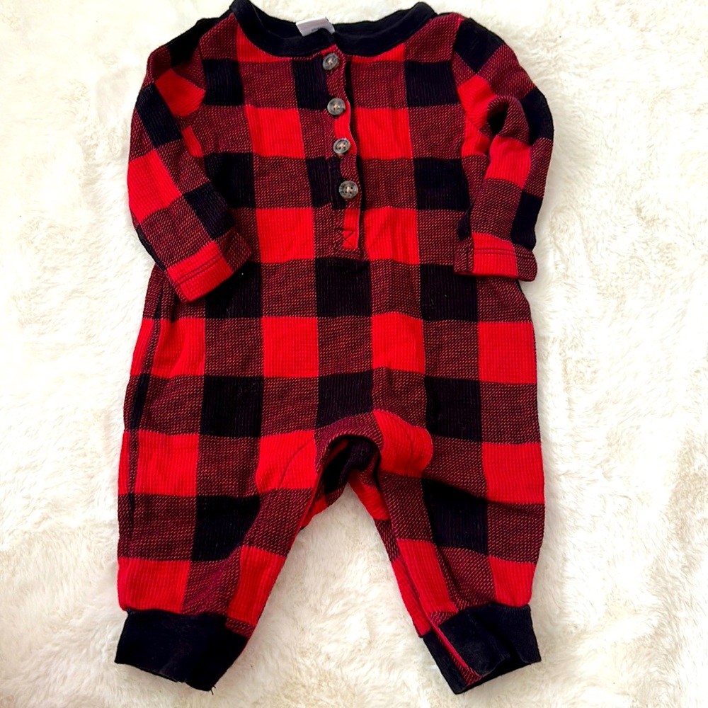 Old navy baby fall plaid onesie 0-3months